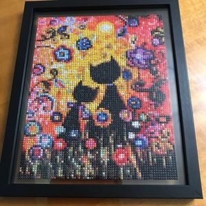 ⚪️❄️Brand New Hand Made Diamond Mosaics Framed  Painting, 10”x12”